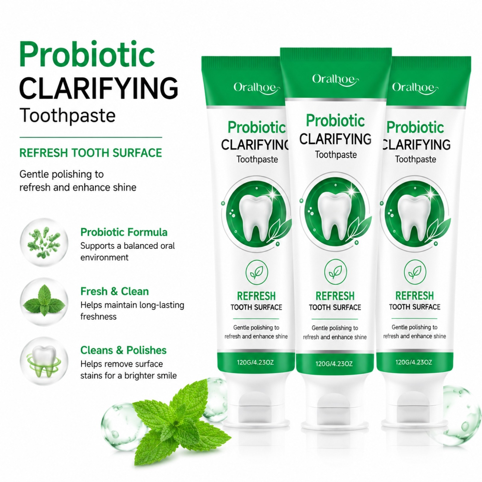 Probiotic & Mint Toothpaste fo - Teeth Whitening Paste review and price